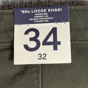 Mens GAP 90s Loose Carpenter Khaki Pants 34x32 Moss Green Canvas Utility - NEW